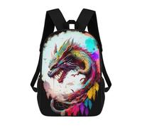 sinyumoney Colorful Dragon Artwork Sac À Dos Scolaire Pour Enfants, Imprimé En 3D, Pour Garçons, Élèves Du Primaire Et Du Collège 17inch