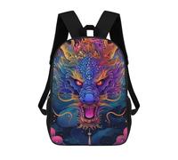 sinyumoney Colorful Dragon Illustration-11 Sac À Dos Enfant, Cartable, Sac D'école, Motif Dessin Animé 3D, Sac Pour Ordinateur Portable, Pour Garçons Et Filles 17inch