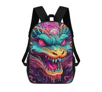 sinyumoney Colorful Dragon Illustration -6 Sac À Dos Scolaire Pour Enfants, Sac À Dos De Voyage Décontracté, Grand Sac À Dos Pour Garçons Et Filles 17inch