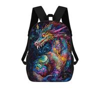 sinyumoney Colorful Dragon Illustration-9 Sac À Dos En Peluche À Motif Dessin Animé, Sac À Dos 3D Pour Enfants, Idée Cadeau D'anniversaire Pour Garçons Et Filles 17inch