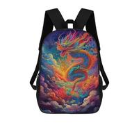 sinyumoney Colorful Dragon Sky Artwork Sac À Dos Scolaire Imprimé En 3D Pour Enfants, Sac À Dos De Voyage Tendance Et Décontracté Pour Écoliers 17inch