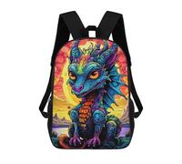 sinyumoney Colorful Dragon Sunset Sac À Dos Scolaire Pour Enfants, Sac À Dos De Voyage Décontracté, Grand Sac À Dos Pour Garçons Et Filles 17inch