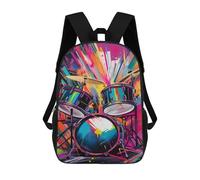 sinyumoney Colorful Drum Set Artwork Sacs À Dos Pour Enfants, Sac À Dos Scolaire Imprimé En 3D Pour Enfants, Sac À Dos De Voyage, Sac À Livres Pour Enfants 17inch Sac D'école