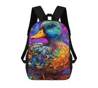 sinyumoney Colorful Duck Artwork-1 Sac À Dos Enfant, Cartable, Sacs À Dos Scolaires Imprimés En 3D Pour Élèves Du Primaire Et Du Collège, Cadeau D'anniversaire Pour Adolescents 17inch