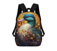 sinyumoney Colorful Duck Artwork 17inch Sac À Dos Scolaire Imprimé En 3D Pour Enfants, Style Décontracté Et Tendance, Idéal Pour Les Voyages Et Les Études.