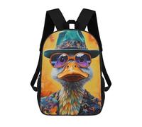 sinyumoney Colorful Duck Portrait -1 Sac À Dos Enfant, Sac D'école, Sac À Dos Imprimé 3D Avec Motif De Dessin Animé, Grande Capacité, Pour Garçons Et Filles 17inch