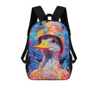 sinyumoney Colorful Duck Portrait-1 Sacs À Dos, Sac À Dos Enfant, Sac D'école, Sac À Dos De Voyage Imprimé En 3D, Accessoire De Mode, Sac À Dos Imperméable Pour Enfants 17inch