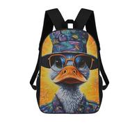 sinyumoney Colorful Duck Portrait Sacs À Dos Décontractés Pour Enfants, Sacs D'école Pour Adolescents, Filles Et Garçons, Sacs À Dos Pour Livres 17inch