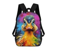 sinyumoney Colorful Duck Portrait Sacs À Dos Pour Enfants, Cartables 3D Personnalisés Pour Garçons Et Filles, Grands Sacs À Dos Scolaires Décontractés 17inch