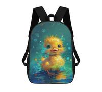sinyumoney Colorful Duckling Painting Sacs À Dos Tendance Imprimés En 3D 17inch Sac D'école Décontracté Pour Enfants, Garçons, Élèves Du Primaire Et Du Collège