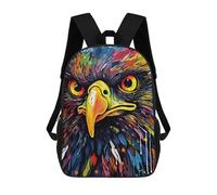 sinyumoney Colorful Eagle Portrait-12 Sac À Dos Enfant, Sac D'école, Sac À Dos Imprimé 3D Avec Motif De Dessin Animé, Grande Capacité, Pour Garçons Et Filles 17inch