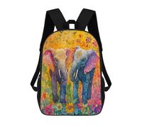 sinyumoney Colorful Elephant Art Print Sacs À Dos Pour Enfants 17inch Sac À Dos Scolaire, Sac D'école Imprimé En 3D Pour Garçons, Élèves Du Primaire Et Du Collège