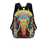 sinyumoney Colorful Elephant Artwork-16 Sac À Dos Scolaire Pour Enfants, Imprimé En 3D, Pour Garçons, Élèves Du Primaire Et Du Collège 17inch
