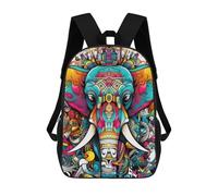 sinyumoney Colorful Elephant Artwork-23 Sac À Dos En Peluche À Motif Dessin Animé, Sac À Dos 3D Pour Enfants, Idée Cadeau D'anniversaire Pour Garçons Et Filles 17inch