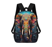 sinyumoney Colorful Elephant Artwork-31 Sac À Dos Scolaire Pour Enfants, Sac À Dos De Voyage Décontracté, Grand Sac À Dos Pour Garçons Et Filles 17inch