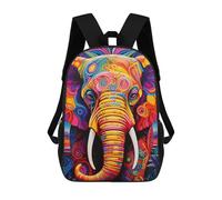 sinyumoney Colorful Elephant Artwork-7 Sac À Dos Enfant, Sac D'école, Sac À Dos Imprimé 3D Avec Motif De Dessin Animé, Grande Capacité, Pour Garçons Et Filles 17inch