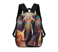 sinyumoney Colorful Elephant Artwork Sac À Dos Scolaire Pour Enfants 17 Pouces, Sac À Dos Décontracté Pour Les Voyages, Grand Sac À Dos De Jour Pour Garçons Et Filles 17inch