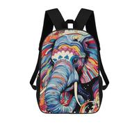 sinyumoney Colorful Elephant Illustration Sac À Dos Scolaire Pour Enfants, Imprimé En 3D, Sac À Dos Tendance Pour Garçons, Élèves Du Primaire Et Du Collège 17inch
