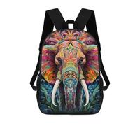 sinyumoney Colorful Elephant Mandala Sac À Dos Scolaire Pour Enfants, Sac À Dos De Voyage Décontracté, Grand Sac À Dos Pour Garçons Et Filles 17inch