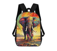 sinyumoney Colorful Elephant Painting-1 Sacs À Dos Scolaires Pour Garçons Et Filles, Sacs À Dos Décontractés Pour Le Sport, Sacs À Dos De Grande Capacité Pour L'école Primaire 17inch