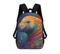 sinyumoney Colorful Elephant Portrait Sac À Dos Scolaire Imprimé En 3D Pour Garçons Et Filles, Sac À Dos Pour Enfants, Sac De Voyage 17inch