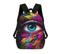 sinyumoney Colorful Eye Feather Artwork 17inch Sacs À Dos Scolaires Imprimés En 3D - Sacs À Dos Tendance Pour Garçons Du Primaire Et Du Collège