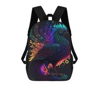 sinyumoney Colorful Fantasy Bird Art Print Sacs À Dos Pour Enfants, Sac À Dos Scolaire Imprimé En 3D Pour Enfants, Sac À Dos De Voyage, Sac À Livres Pour Enfants 17inch Sac D'école