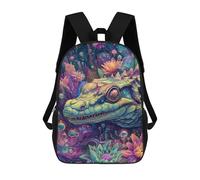 sinyumoney Colorful Fantasy Crocodile Artwork Sacs À Dos Imprimés En 3D Pour Enfants, Sacs D'école Tendance Pour Garçons, Élèves Du Primaire Et Du Collège 17inch