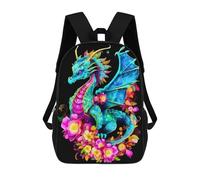 sinyumoney Colorful Fantasy Dragon Art-6 Sac À Dos Scolaire Pour Enfants, Grand Sac À Dos 3D, Cadeau Pour Enfants 17inch