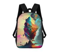 sinyumoney Colorful Fantasy Landscape -1 Sac À Dos Scolaire Imprimé En 3D, Sac À Dos Décontracté Pour Enfants, Sac D'école Imprimé En 3D Pour Garçons, Primaire Et Collège 17inch