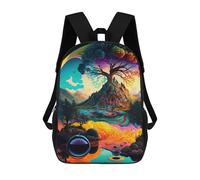 sinyumoney Colorful Fantasy Landscape -3 Sacs À Dos Scolaires Pour Garçons Et Filles, Sacs À Dos Décontractés Pour Le Sport, Sacs À Dos De Grande Capacité Pour L'école Primaire 17inch