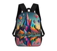 sinyumoney Colorful Fantasy Landscape -6 Sac À Dos Enfant Tendance Et Amusant, Sac À Dos Pour Garçons Et Adolescents, Sac D'école Imprimé En 3D Pour Garçons 17inch