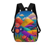 sinyumoney Colorful Fantasy Landscape Sacs À Dos Pour Enfants, Cartables 3D Personnalisés Pour Garçons Et Filles, Grands Sacs À Dos Scolaires Décontractés 17inch