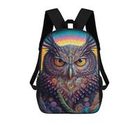 sinyumoney Colorful Fantasy Owl Artwork -2 Sacs À Dos Décontractés Pour Enfants, Sacs D'école Pour Adolescents, Filles Et Garçons, Sacs À Dos Pour Livres 17inch