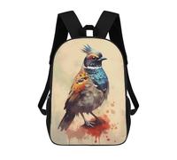 sinyumoney Colorful Feathered Friend Sac À Dos Scolaire Pour Enfants Imprimé En 3D, Idéal Pour Les Voyages Et Les Lectures, Pour Les Garçons Et Les Élèves Du Primaire 17inch