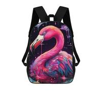 sinyumoney Colorful Flamingo Artwork -1 Sac À Dos Scolaire Pour Enfants 17 Pouces, Sac À Dos Décontracté Pour Les Voyages, Grand Sac À Dos De Jour Pour Garçons Et Filles 17inch