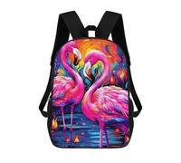 sinyumoney Colorful Flamingos in Flames Sacs À Dos, Sac À Dos Enfant, Sac D'école, Sac À Dos De Voyage Imprimé En 3D, Accessoire De Mode, Sac À Dos Imperméable Pour Enfants 17inch