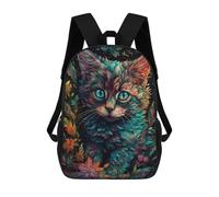sinyumoney Colorful Floral Cat Sacs À Dos Décontractés Pour Enfants, Sacs D'école Pour Adolescents, Filles Et Garçons, Sacs À Dos Pour Livres 17inch