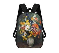 sinyumoney Colorful Flower Bouquet Painting Sacs À Dos 17 Pouces Pour Enfants, Sacs D'école Imprimés En 3D Pour Élèves Du Primaire Et Du Collège, Garçons Et Filles