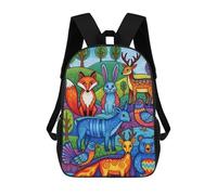 sinyumoney Colorful Forest Animals Illustration Sacs À Dos Pour Enfants, Cartables, Sacs À Dos Scolaires Imprimés En 3D, Sacs À Dos De Voyage Tendance Pour Enfants (primaire, Collège) 17inch