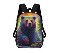 sinyumoney Colorful Forest Bear Sac À Dos Enfant, Cartable, Sacs À Dos Scolaires Imprimés En 3D Pour Élèves Du Primaire Et Du Collège, Cadeau D'anniversaire Pour Adolescents 17inch