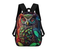 sinyumoney Colorful Forest Owl Artwork Sac À Dos Enfant, Sac D'école, Sac À Dos Imprimé 3D Avec Motif De Dessin Animé, Grande Capacité, Pour Garçons Et Filles 17inch