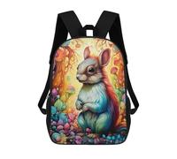 sinyumoney Colorful Forest Squirrel Sac À Dos Scolaire Pour Enfants, Grand Sac À Dos 3D, Cadeau Pour Enfants 17inch