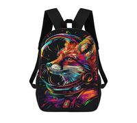 sinyumoney Colorful Fox Astronaut Art Print Sacs À Dos 17 Pouces Pour Enfants, Sacs D'école Imprimés En 3D Pour Élèves Du Primaire Et Du Collège, Garçons Et Filles