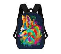 sinyumoney Colorful Fox Illustration Sac À Dos Scolaire Imprimé En 3D, Sac À Dos Décontracté Pour Enfants, Sac D'école Imprimé En 3D Pour Garçons, Primaire Et Collège 17inch