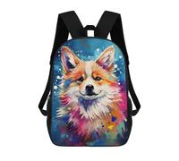 sinyumoney Colorful Fox Painting-5 17inch Sacs À Dos Scolaires Imprimés En 3D - Sacs À Dos Tendance Pour Garçons Du Primaire Et Du Collège