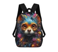 sinyumoney Colorful Fox Portrait -12 Sac À Dos Pour Garçons Et Adolescents, Sacs À Dos Pour Filles, Sacs À Dos Pour Tout-petits, Sacs À Livres Pour L'école Primaire Et Le Collège 17inch