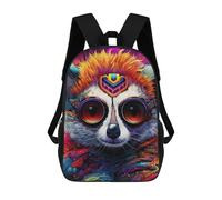 sinyumoney Colorful Fox Portrait-16 Sac À Dos Scolaire Pour Enfants, Imprimé En 3D, Pour Garçons, Élèves Du Primaire Et Du Collège 17inch