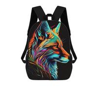 sinyumoney Colorful Fox Portrait -3 Sac À Dos Scolaire Imprimé En 3D Pour Garçons Et Filles, Sac À Dos Pour Enfants, Sac De Voyage 17inch