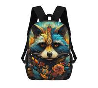 sinyumoney Colorful Fox Portrait -7 Sac À Dos Scolaire Imprimé En 3D Pour Enfants, Sac À Dos De Voyage, Sac Tendance Et Décontracté Pour Écoliers 17inch